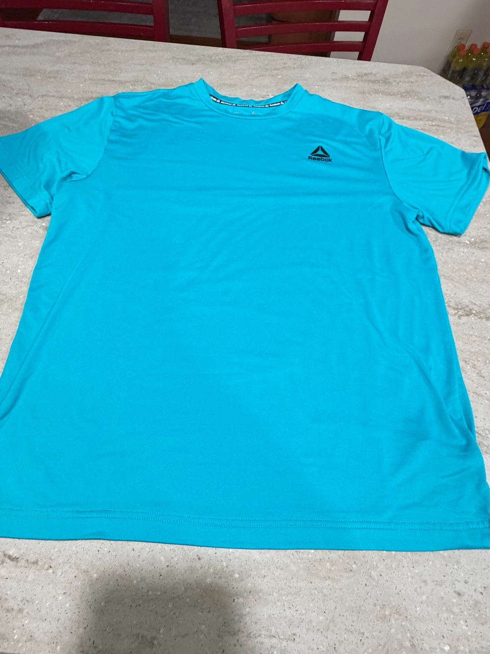 Reebok Men’s Short-Sleeve Performance Tee - Aqua Blue Medium